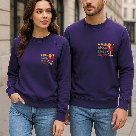 Felpa “A mali estremi bevi e rimedi” Purple Mood – Outfit coppia o regalo amica | bis.it
