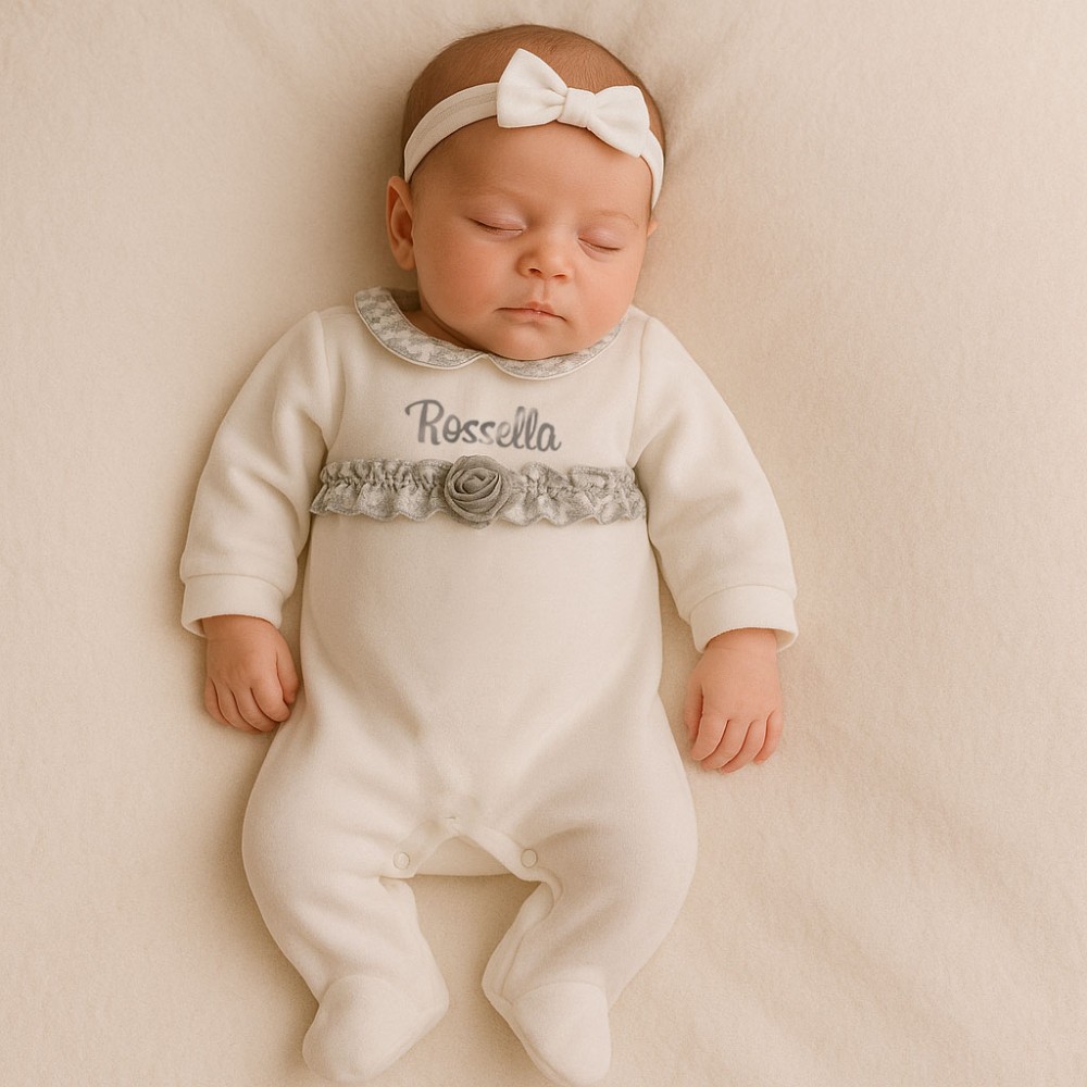 Winter Newborn jumpsuit, with hearts + "I'm daddy's meatball" print.