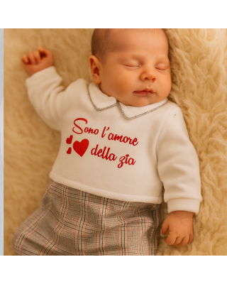 Winter Newborn jumpsuit, with hearts + "I'm daddy's meatball" print.