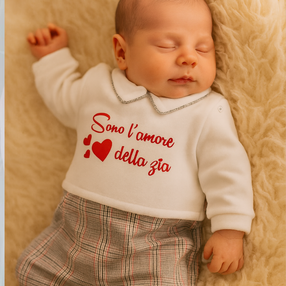 Tutina con trama scozzese "Sono l'amore della zia" Tutina con trama scozzese "Sono l'amore della zia"