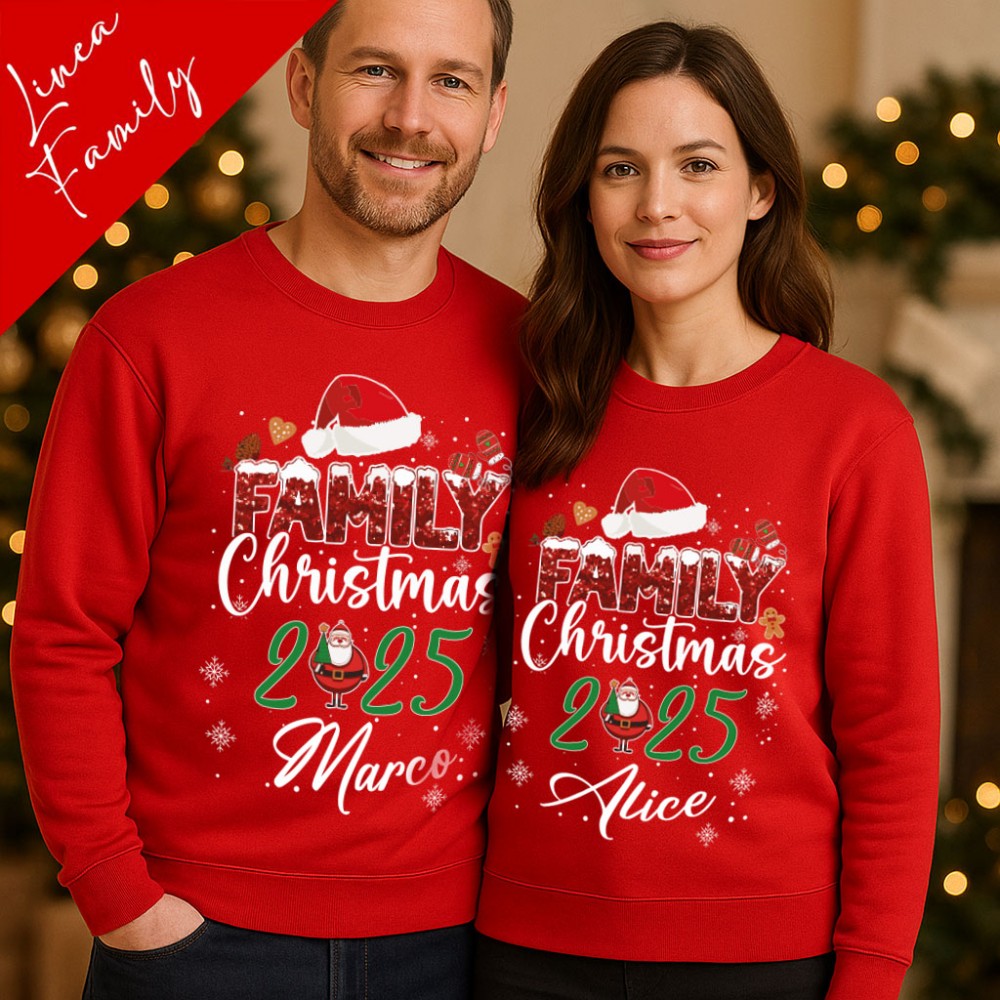 Felpa Natalizia Personalizzata per Adulti - Outfit Coordinati in Famig