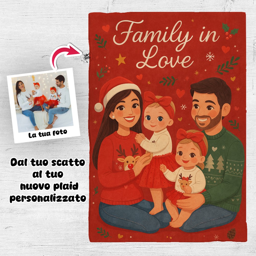 Plaid Personalizzato Linea Tender Christmas – Illustrazione da Foto