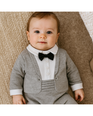 Baby Boy Bow Tie Romper