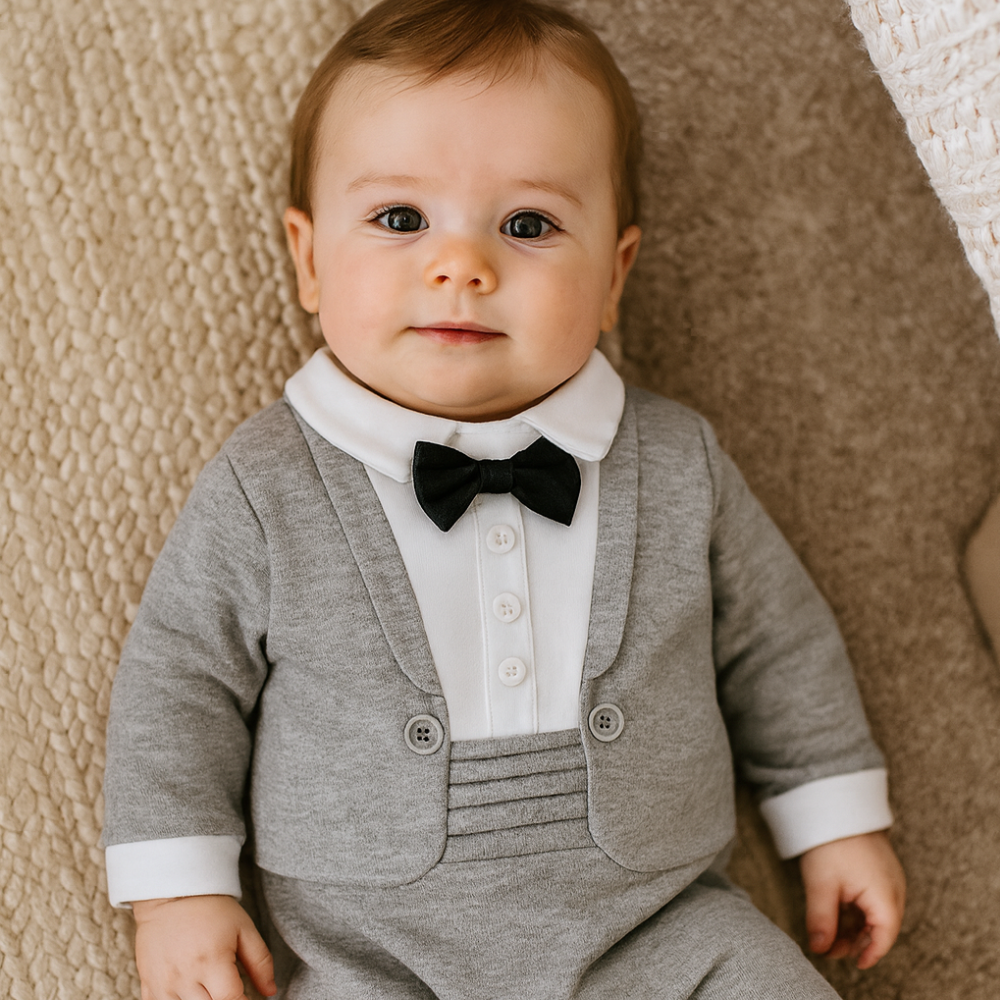 Baby Boy Bow Tie Romper Baby Boy Bow Tie Romper