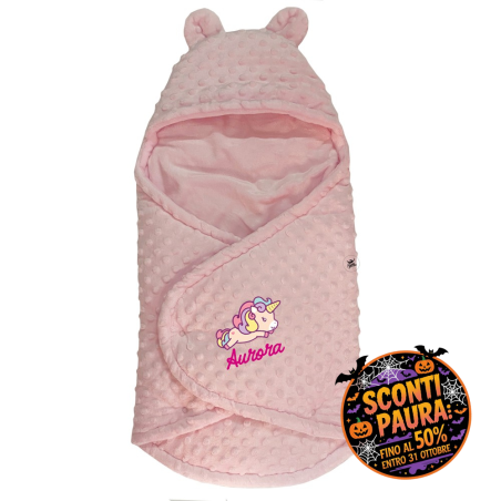 Sacchetto nanna neonata, personalizzato con nome, Baby Unicorn