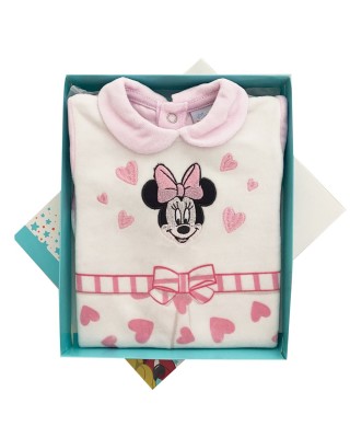Tutina neonata ciniglia "Minnie Love"  da personalizzare con nome