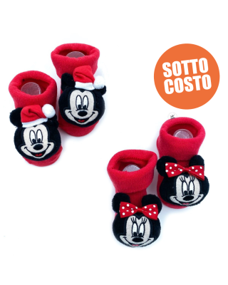 Newborn socks with rattles, "Minnie"