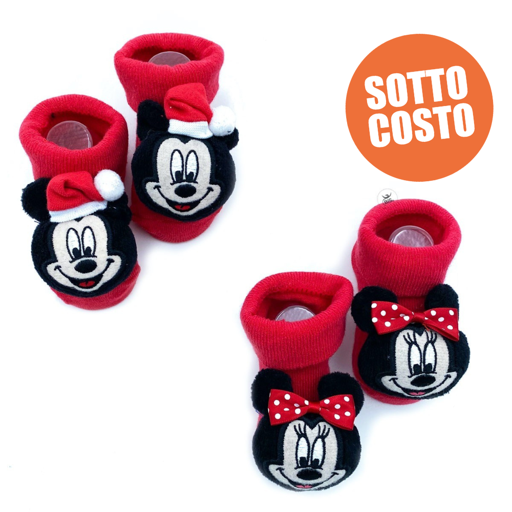 Newborn socks with rattles, "Minnie"