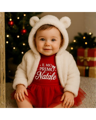 Pelliccia sintetica neonata con cappuccio con orecchie