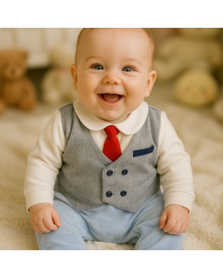 Winter Newborn jumpsuit, with hearts + "I'm daddy's meatball" print.