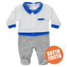 Tutina neonato in ciniglia con finto taschino personalizzabile con nom