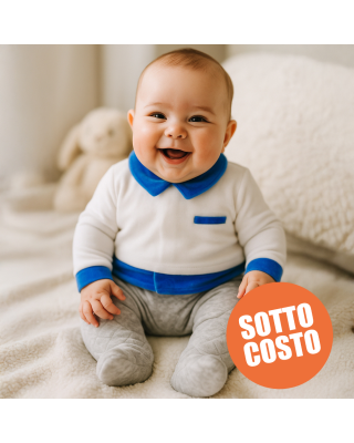 Tutina neonato in ciniglia con finto taschino personalizzabile con nom
