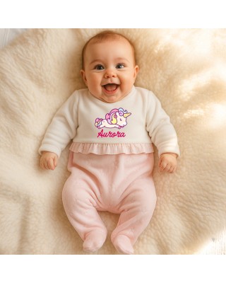 Winter Newborn jumpsuit, with hearts + "I'm daddy's meatball" print.