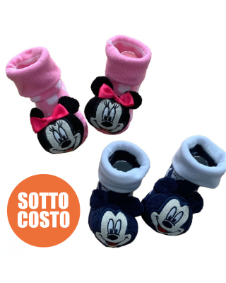 Newborn socks with rattles, "Minnie"