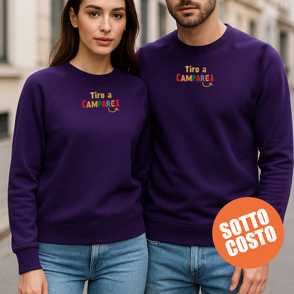 Felpa “Tiro a Camparì” Purple Mood – Outfit coppia o regalo amica | bis.it