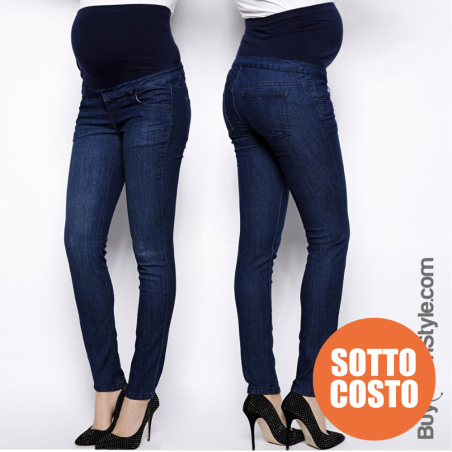 jeans premaman con fascia alta