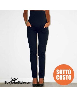 Pantaloni premaman con fascia contenitiva elasticizzata per il pancion