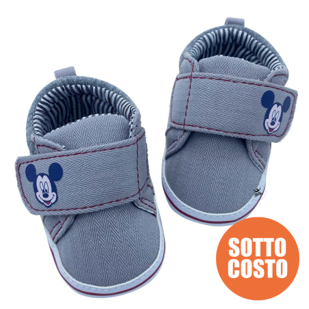 Scarpine grigie da culla "Mickey mouse"