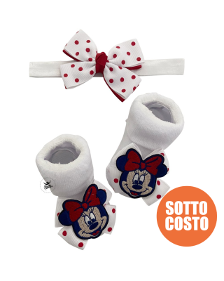 "Minnie" newborn flat shoes with bow
