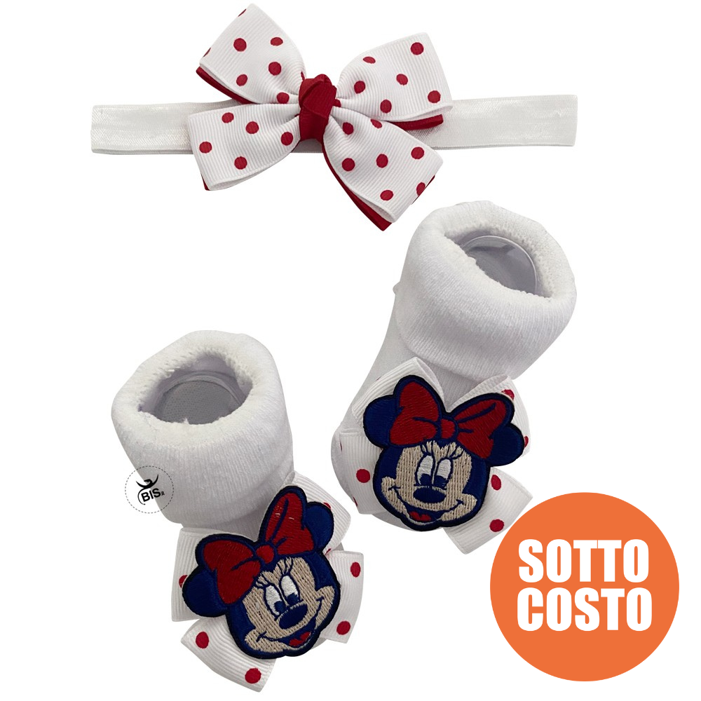 Set disney calzini e fascia Minnie a pois
