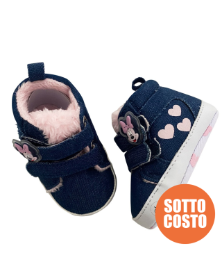 Scarpine neonata con imbottitura in pelliccia "Minnie"