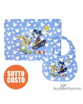 Newborn Placemat and Bib, "Mickey Mouse" pattern