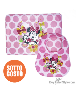 Newborn Placemat and Bib "Minnie & Mickey Mouse"