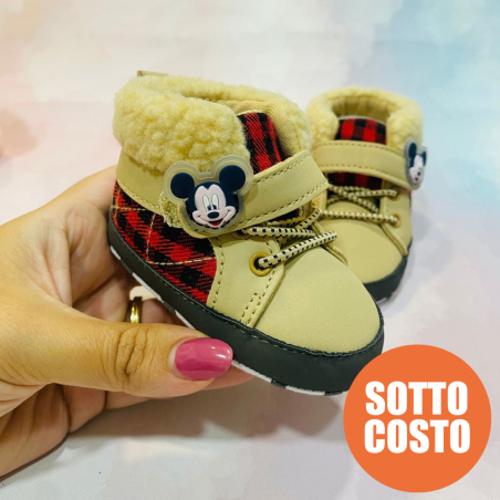 Scarponcini neonato imbottiti "Michey Mouse"