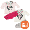 Completo neonata in ciniglia "Minnie Flowers" da personalizzare con no