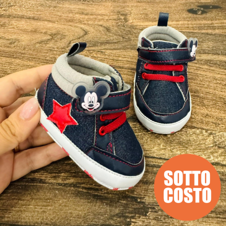 Scarpine neonato "Mickey mouse" effetto jeans