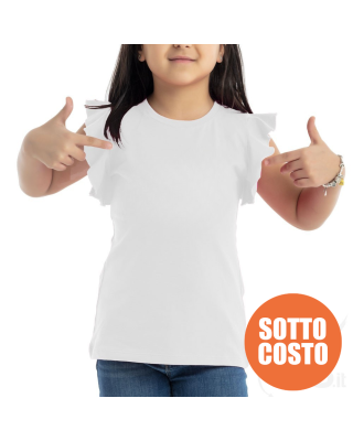 T-shirt bimba con maniche ad alette da personalizzare