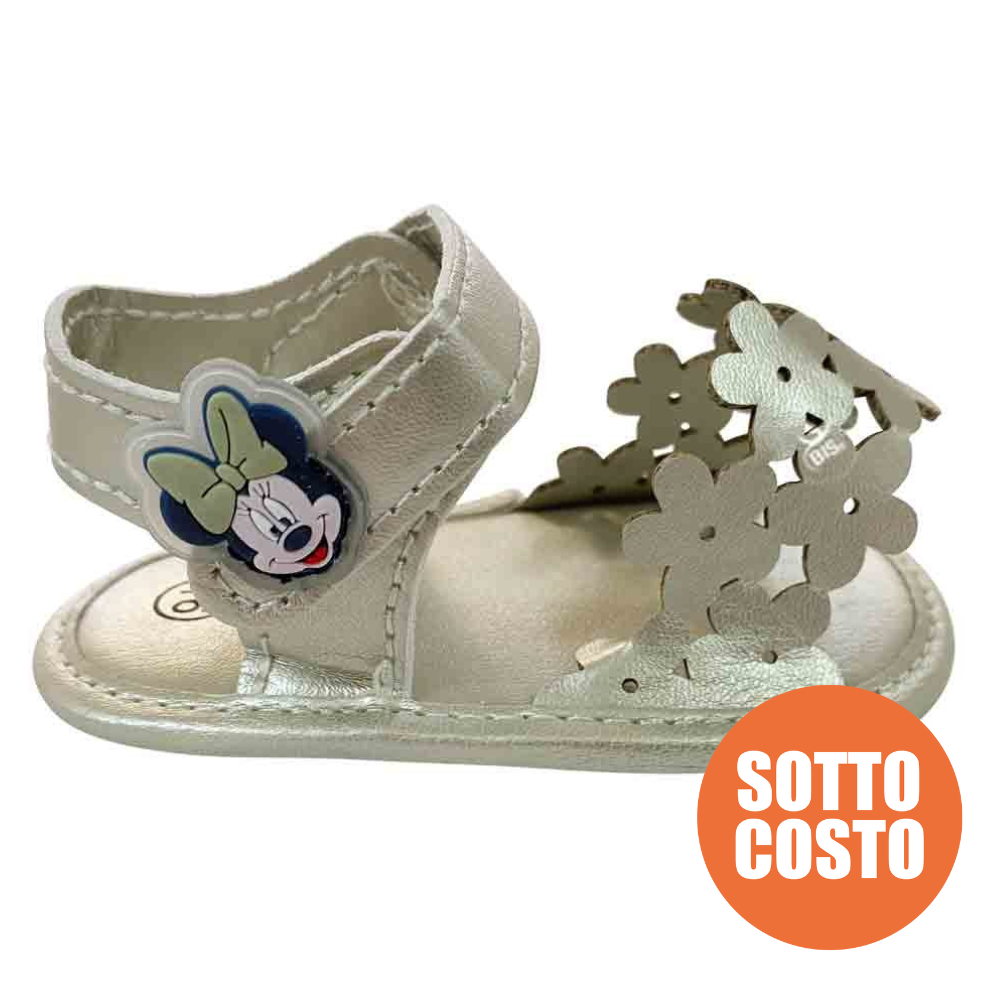 Sandalo oro neonata "Minnie flowers"