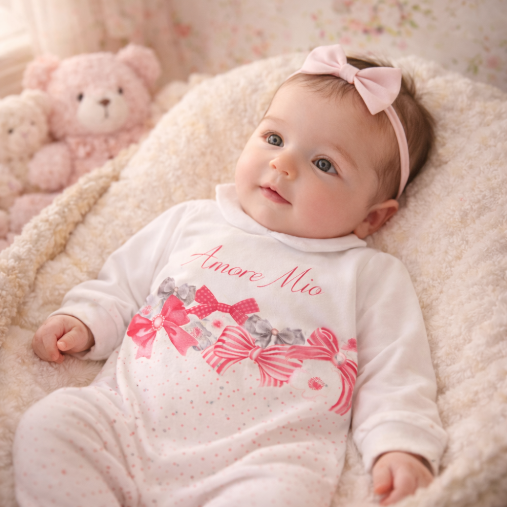 Tutina estiva neonata “Amore Mio” in jersey | BuyItalianStyle bis.it