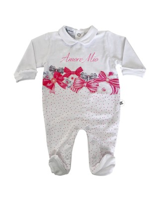 Tutina estiva neonata “Amore Mio” in jersey | BuyItalianStyle bis.it