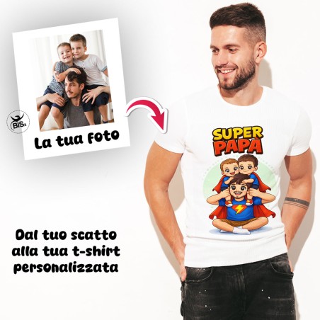 T-shirt personalizzata Linea WOW HEROES – Super Nonno, Super Papà, Super Zio