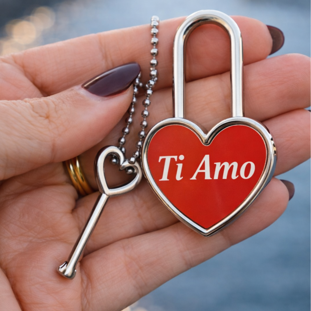 Lock with key, customizable with photo