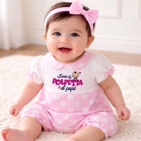 Pagliaccetto a pois "Sono la polpetta di papà"