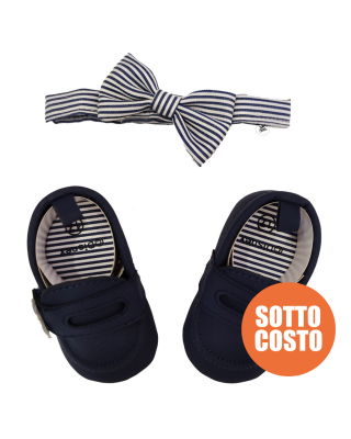 Set disney scarpine e papillon a righe "Michey Mouse"