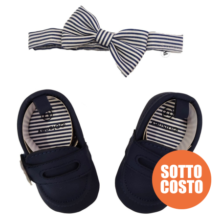 Set disney scarpine e papillon a righe "Michey Mouse"