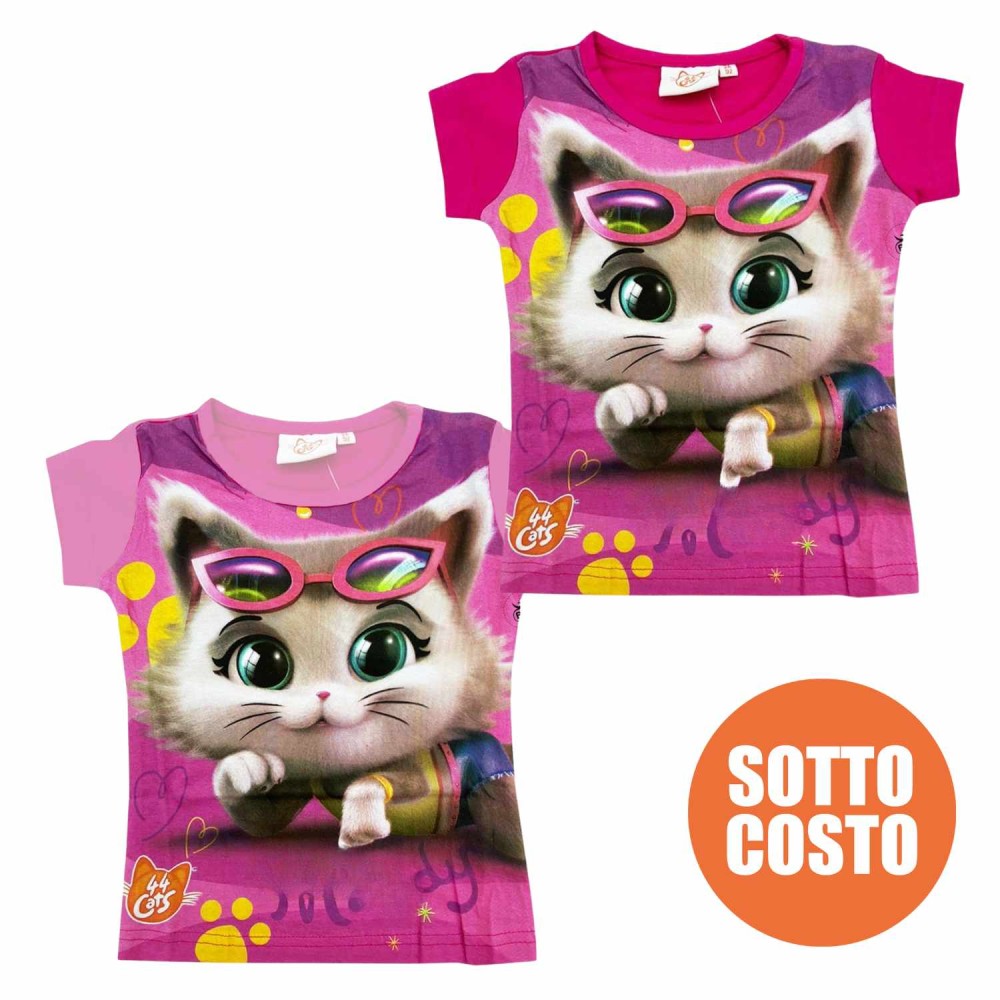 T-shirt bimba "44 gatti" con nome