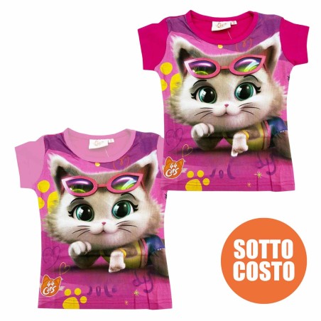 T-shirt bimba "44 gatti" con nome