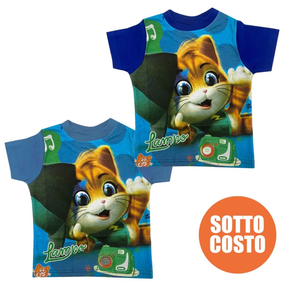 T-shirt bimbo "44 gatti" con nome