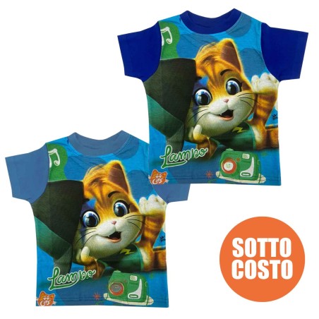 T-shirt bimbo "44 gatti" con nome