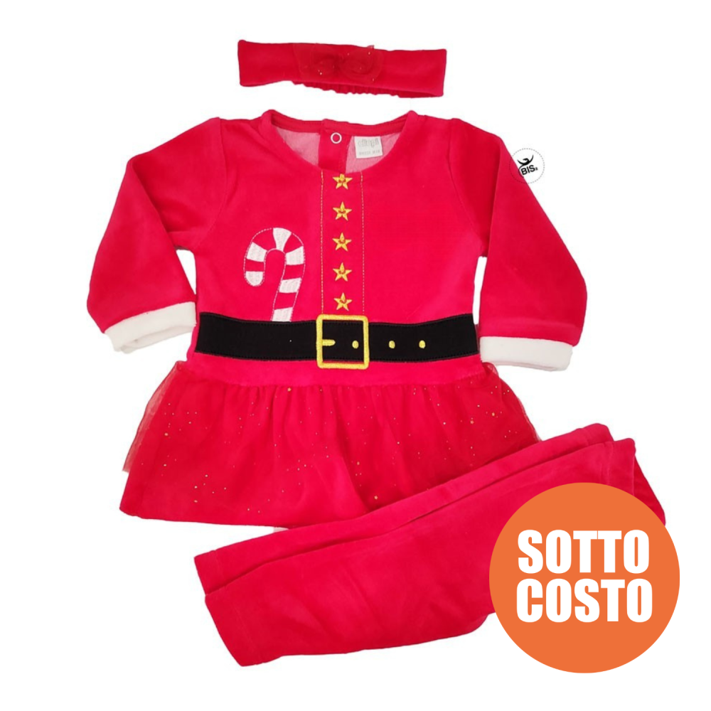 Completino Babbo Natale neonata  da personalizzare con nome