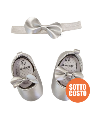 "Minnie" newborn flat shoes with bow