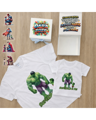 Box Festa del Papà T-Shirt Coordinata “SuperDad&Me”
