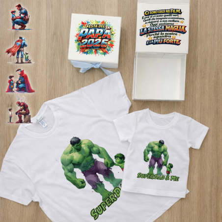Box Festa del Papà T-Shirt Coordinata “SuperDad&Me”