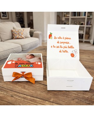 Scatola regalo Prima Pasqua personalizzata con foto