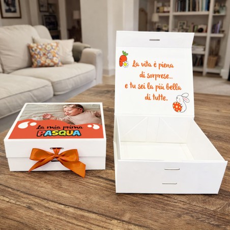 Scatola regalo Prima Pasqua personalizzata con foto