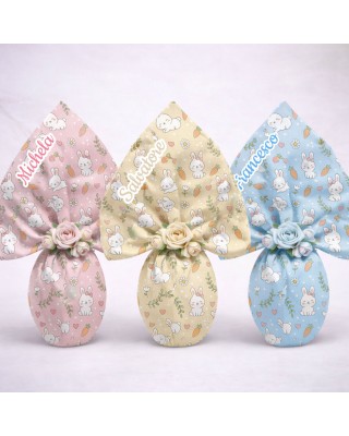 Kit Federa Personalizzata per Uovo di Pasqua con Fiori – Little Bunny
